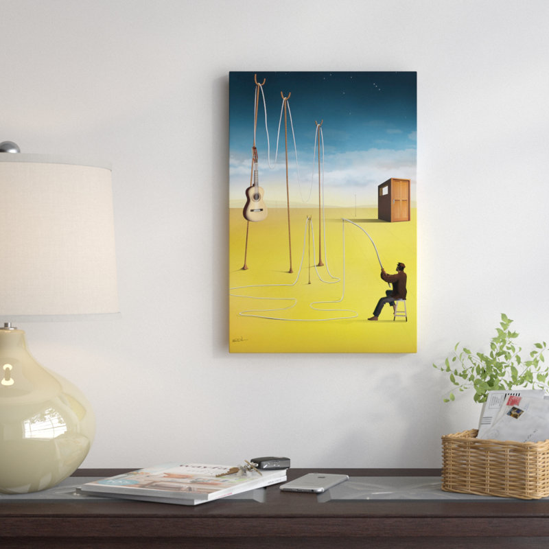 Pêcheur de guitare, impression sur toile tendue, H 18 po x l 26 po x P 1,5 po