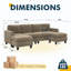 Canapé modulaire en velours côtelé avec repose-pieds 3 places Corduroy-1006447100
