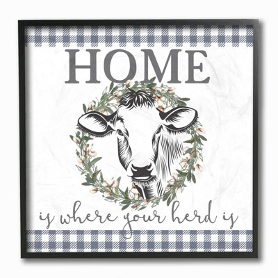 " Home Herd Cow Animal Farm RusticWord Design "