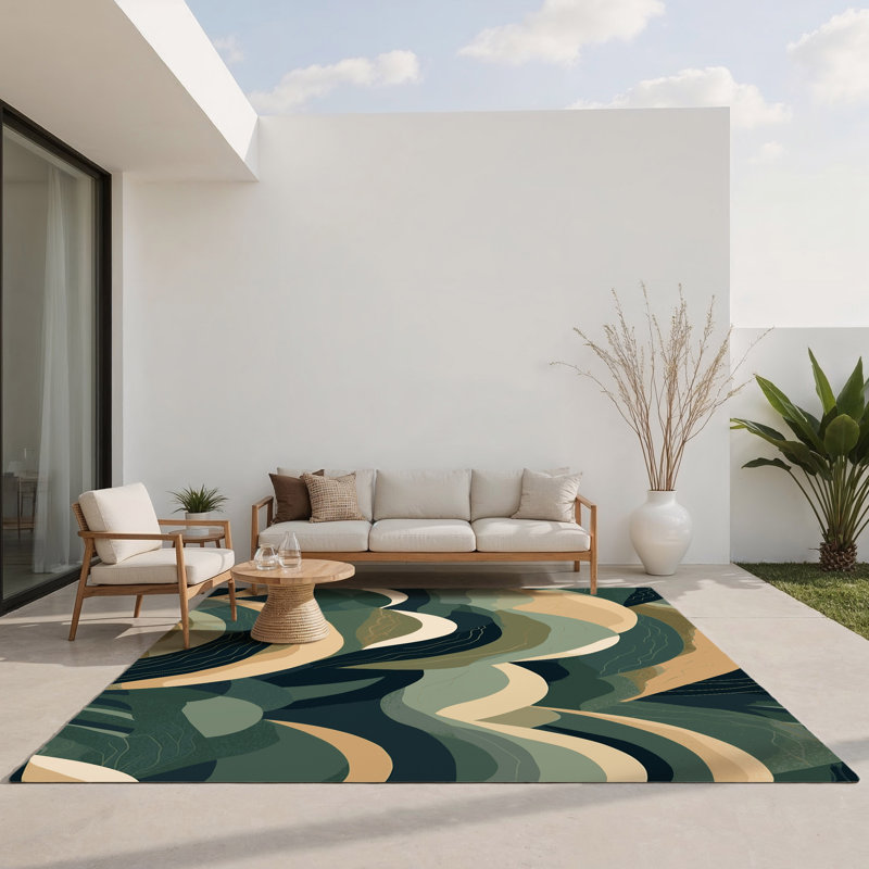 Aurora Drift Indoor And Outdoor Area Rug, Rectangle 3' x 5'