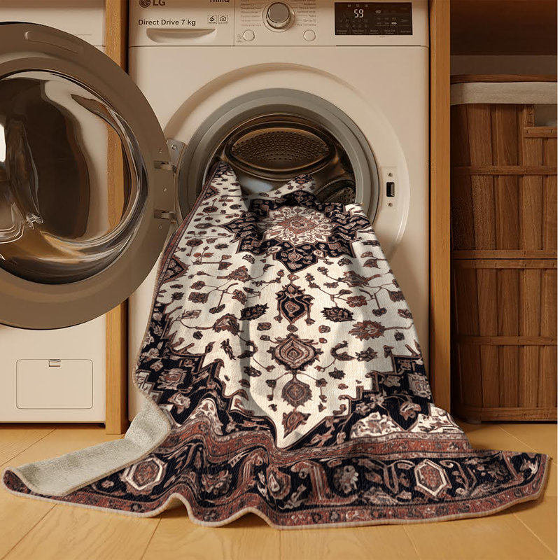 Tapis brun lavable à la machine, Rectangle 4 pi x 6 pi