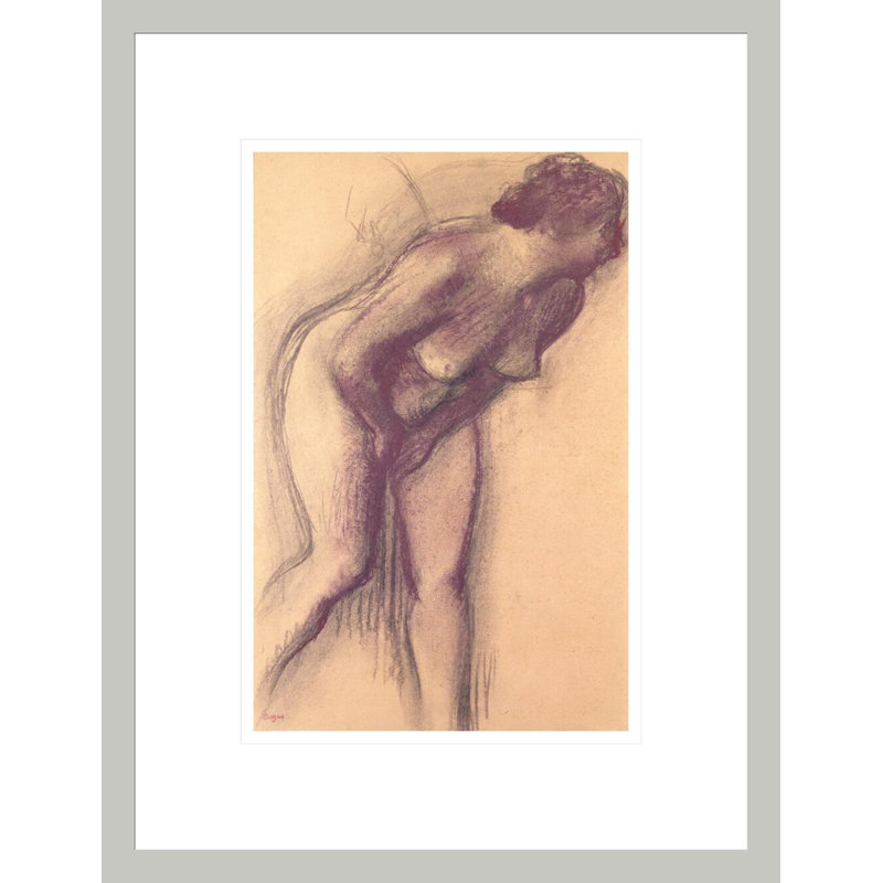 «Femme debout nu» par Edgar Degas, impression giclée encadrée, H 16,75 po x l 12,88 po