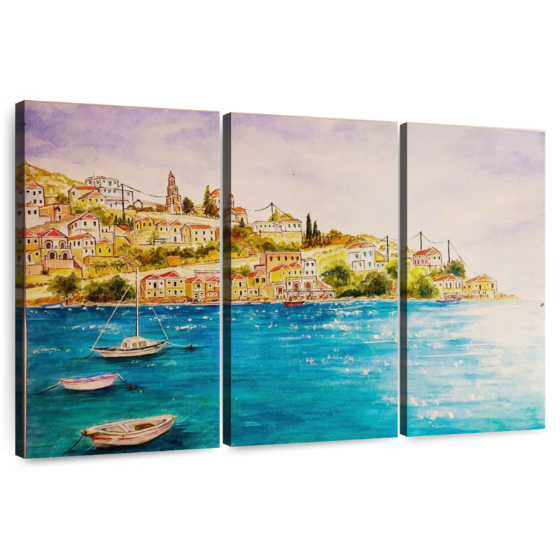 Gillard Greek Island Town, 48" H x 74" W
