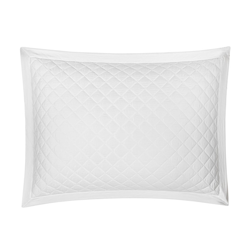 Simply Sateen_Quilted Sham, White, Standard/Twin