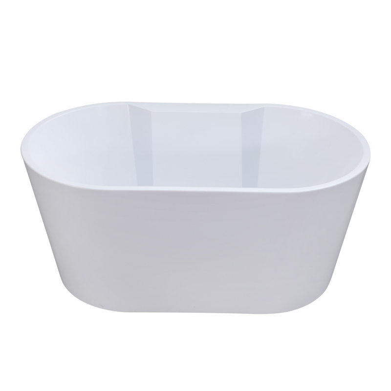 Kingston Brass Aqua Eden 56-Inch Acrylic Oval Double Ended Freestanding Tub with Drain