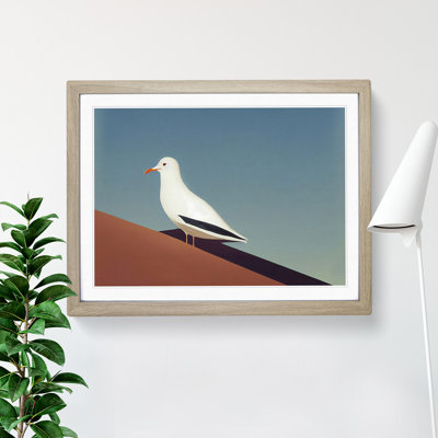 Minimalist Seagull - Framed Print
