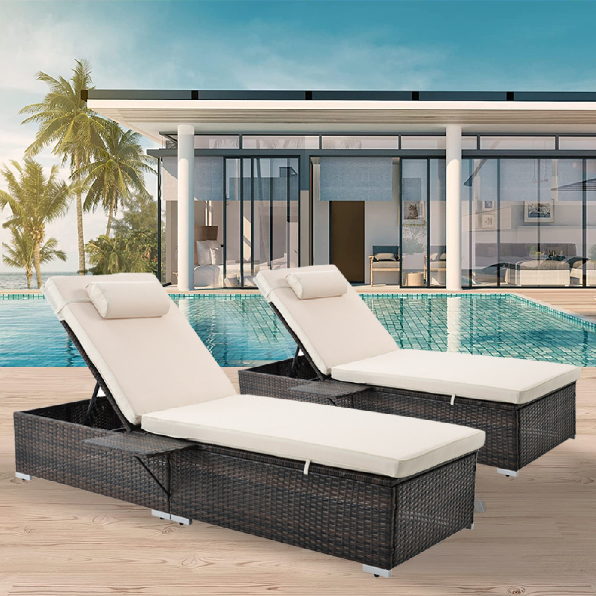 Latitude Run® Outdoor Wicker Chaise Lounge | Wayfair