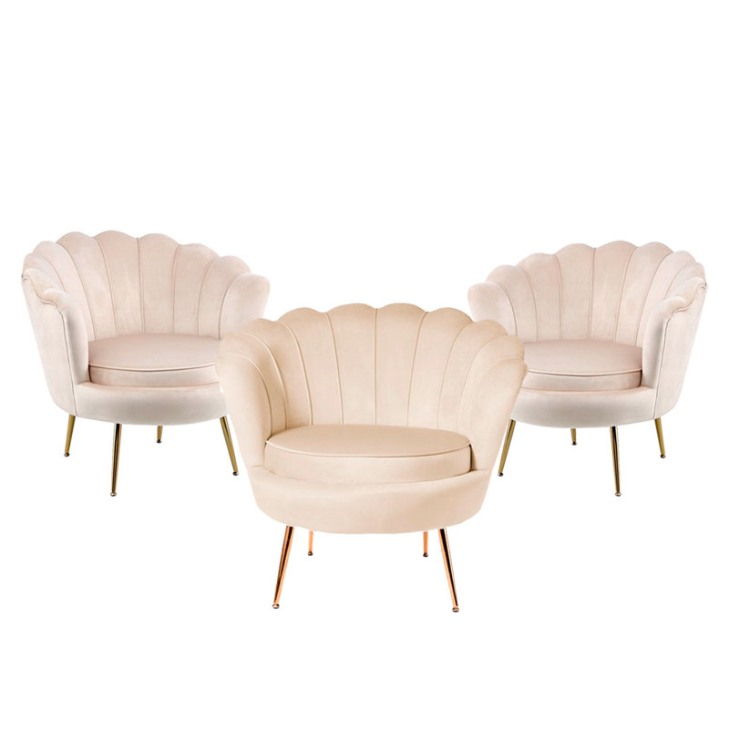 Avalynn 32.5'' Wide Velvet Lounge Chair, Cream Velvet