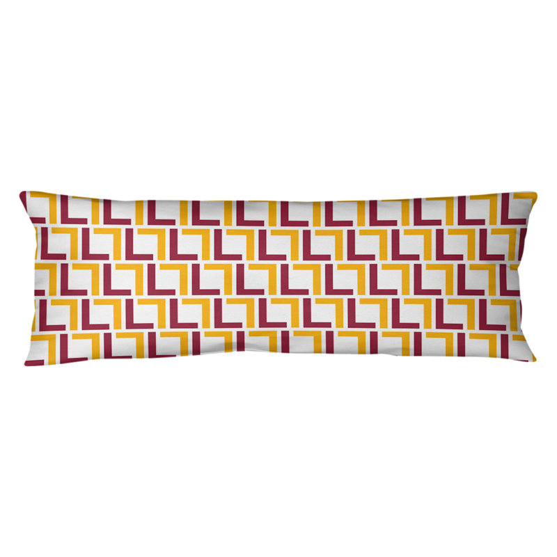 Polyester Medium Pillow, Microfiber, Black/Red/White