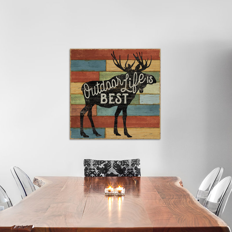 I, impression sur toile tendue Lake Lodge, H 37 po x l 37 po x P 1,5 po, Toile avec cadre noir, Pas de tapis
