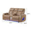 Masseur inclinable électrique 2PC Featherstone avec haut-parleur à DEL et Bluetooth Caramel-826897239-826897237