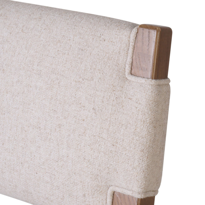 Tamari Stool-Sonoma Chestnut-Bar, Brown, Bar Stool (31.26" Seat Height), Cream Linen Blend