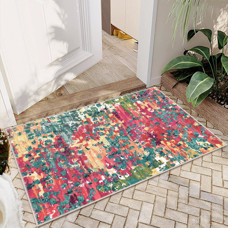 Jizell Washable Abstract Indoor Rug