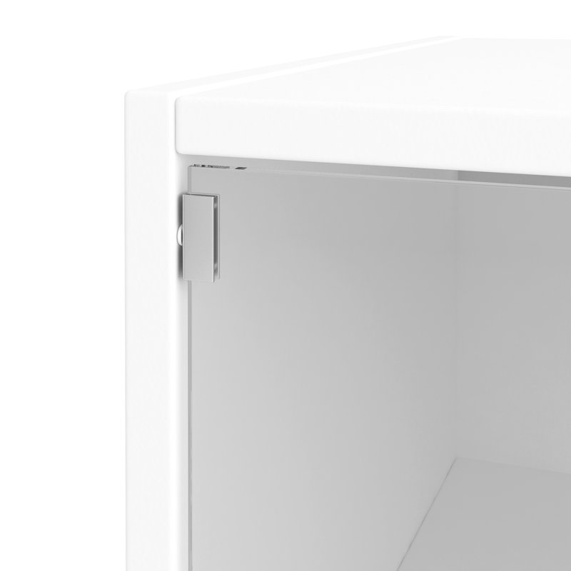 Boîte à chaussures en verre blanc avec porte - compartiment pratique et élégant