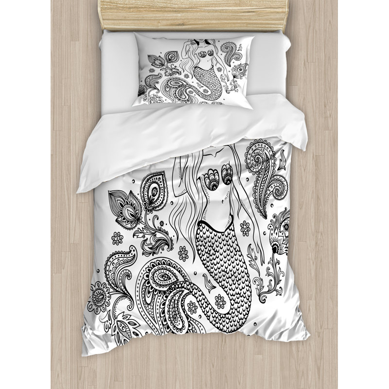 Mermaid Coastal Paisley Duvet Cover Set
