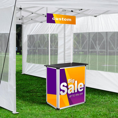 Yescom Popup Promotional Counter Table Booth Portable Demo Display Banner Stand Tradeshow Countertop Aluminum Frame