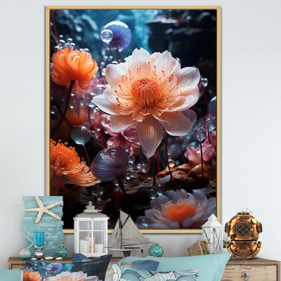 Coral Underwater Flowers II - Art mural sur toile florale