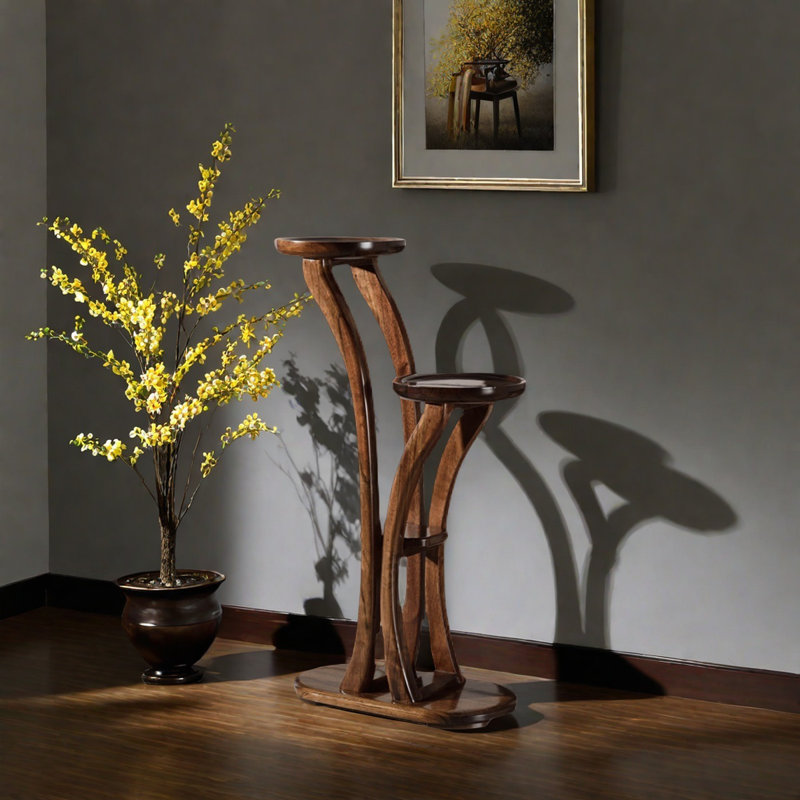 Rangement de plancher chinois en noyer noir