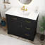 Meuble-lavabo noir 36 po avec lavabo en céramique, armoire avec 4 tiroirs, porte à fermeture en douceur et tablette réglable, meuble-lavabo moderne-698760022