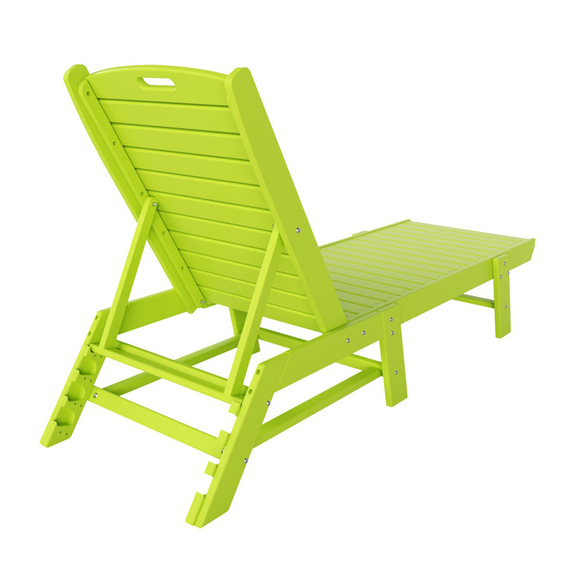 Chaise longue d'extérieur en PEHD Laguna, Limette