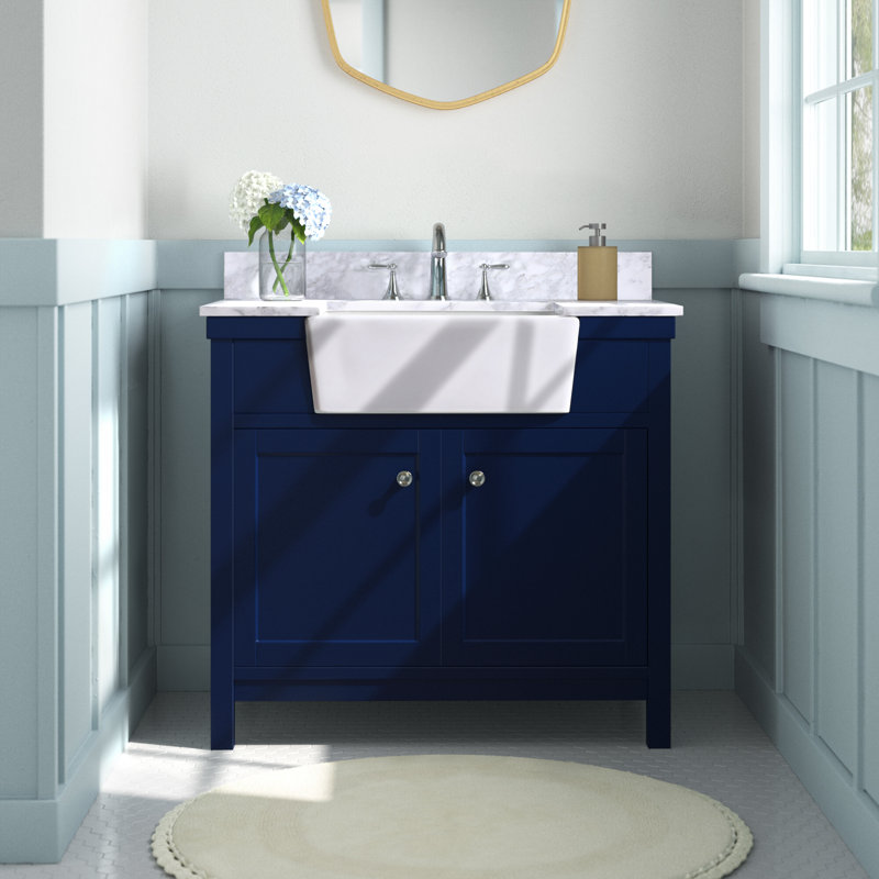 Ensemble de meuble-lavabo simple 36 po Lebrun, bleu