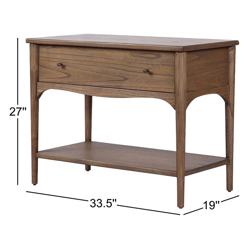 Lizzy 1 - Drawer Nightstand, Brown Oak