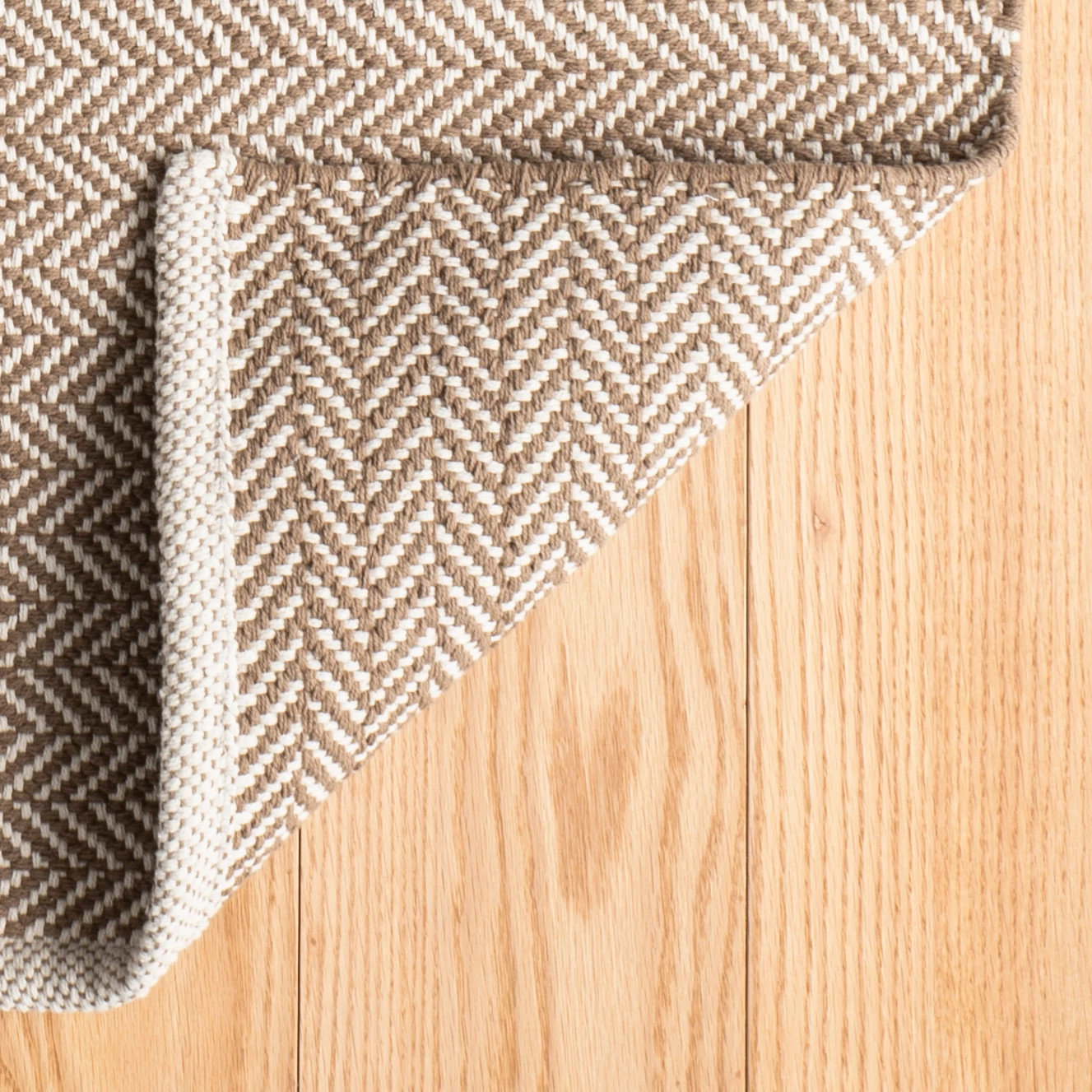 Herringbone Cotton Slate Gray Rug, Stone, Rectangle 5' x 8'