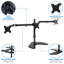 Mount-It Triple Monitor Stand | Freestanding Computer Desk Mount Fits Up to 32 in. Monitors | Black