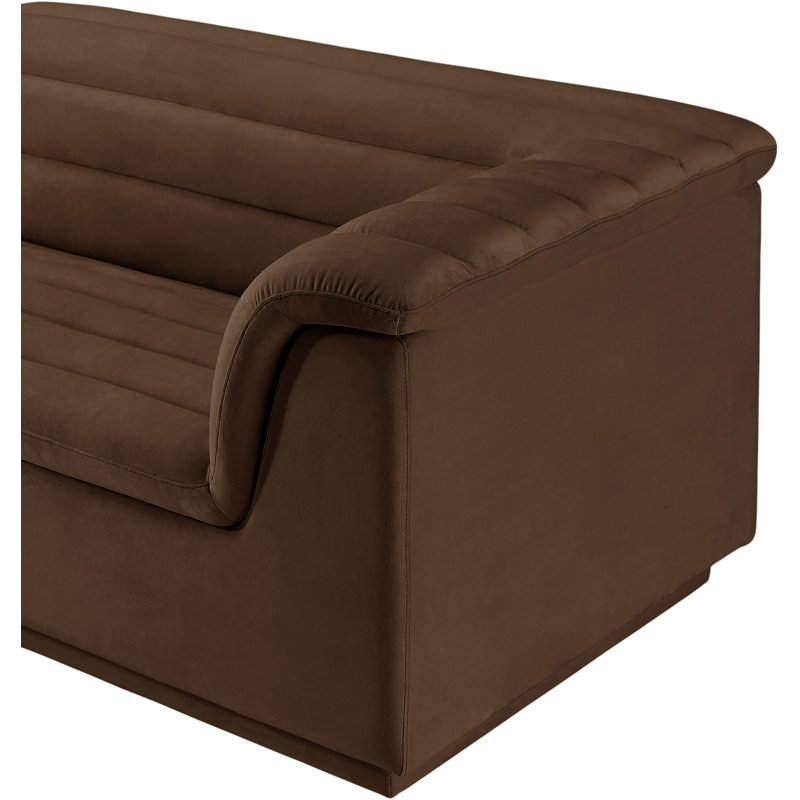 Canapé modulaire rembourré 148 po Iyaunna, Velours brun