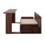 Grand lit de jour avec bureau amovible, structure de lit de jour en bois avec tiroirs de rangement et table d'appoint hydraulique, canapé-lit-896550125