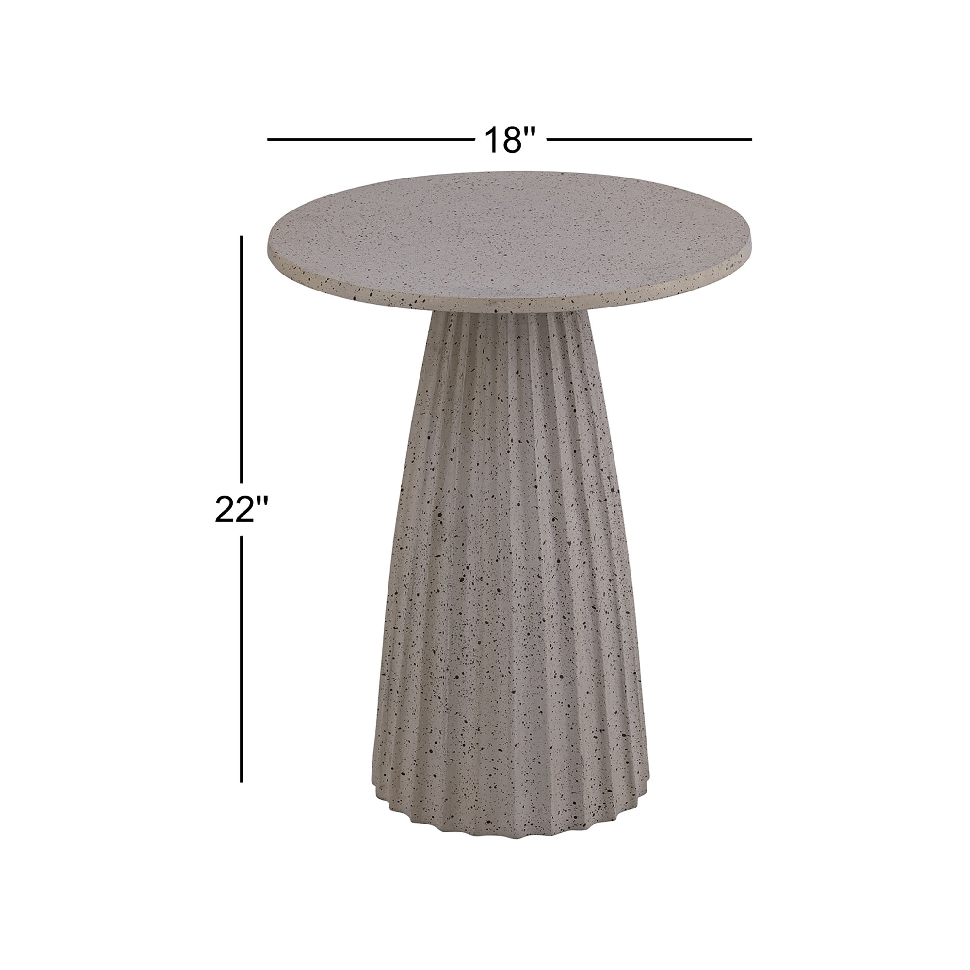 Aluminum Side Table W/Chisel Texture Base, 22" H x 18" W x 18" D, Beige Top/Brown Base