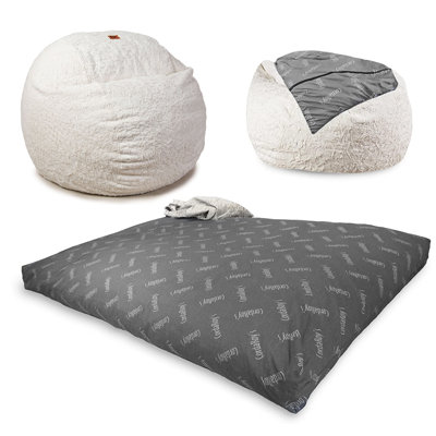CordaRoy's Faux Fur Convertible Bean Bag Chair