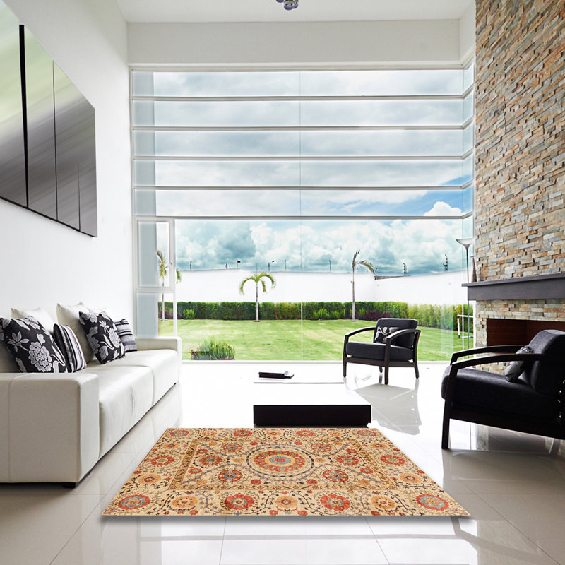 Tapis abstrait moderne 3913, Carré 8 pi