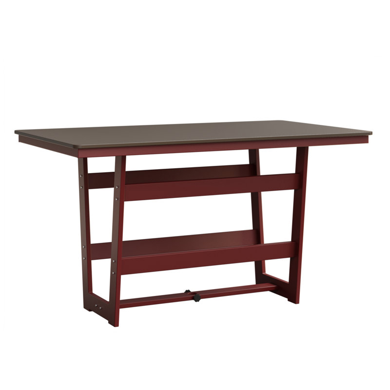 Hudson Outdoor Bar Table, Hammered Top Bronze, Red