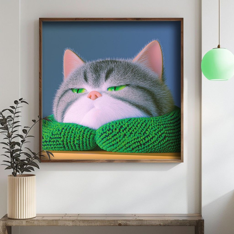 Peinture décorative en panneau de fibres à densité moyenne, 27.56" H x 27.56" W