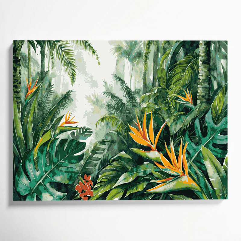 Art mural sur toile vert forêt hawaïenne, H 12 po x l 18 po