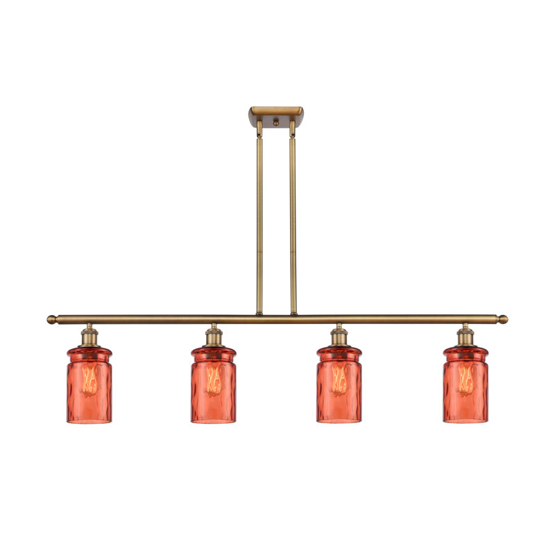 Binkley 4 - Light Kitchen Island Pendant, No Bulb Included, Clear, Brushed Brass