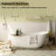 Crestone 67"x 32" Freestanding Soaking Solid Surface Resin Stone Bathtub with Black Bath Pollow