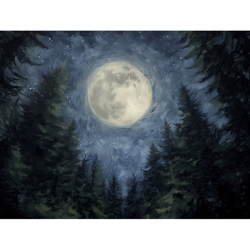 Mystical Moon, 140 po x 108 po, Peler et coller
