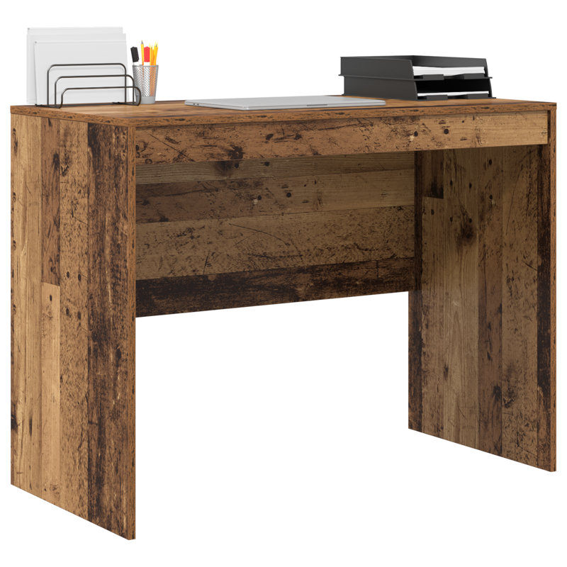 Writing Desk Particle Board, 76cm H x 100cm W x 50cm D, Old Wood