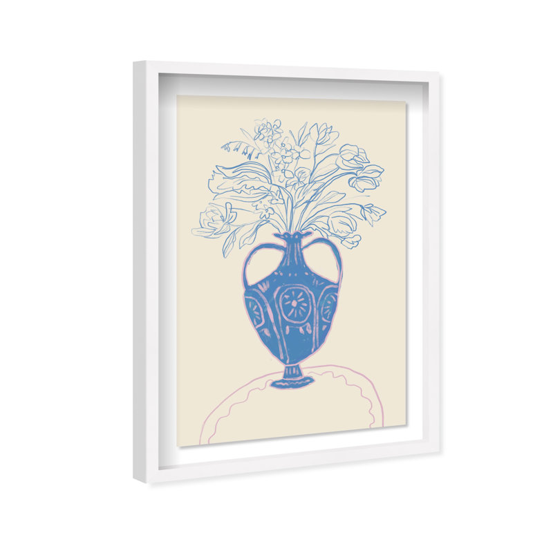 Blue Flower Studio Print by Oliver Gal, 25.5" H x 17.5" W, White Shadowbox