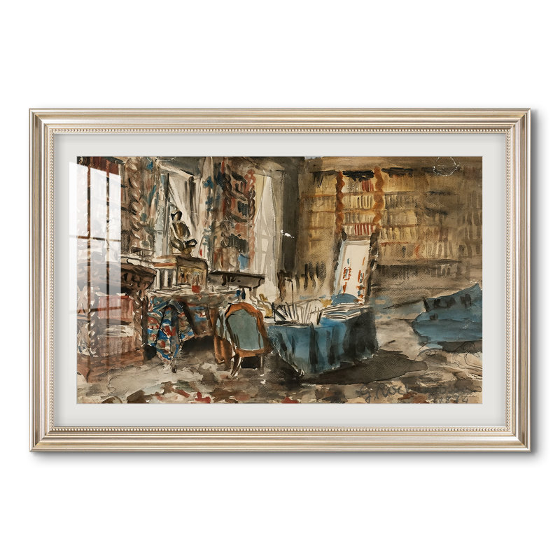 Cabinet de Flaubert à Croisset, 1874-Georges-Antoine Rochegrosse-Custom Framed Print, 28x40 INNER SIZE, Framed Print with Mat