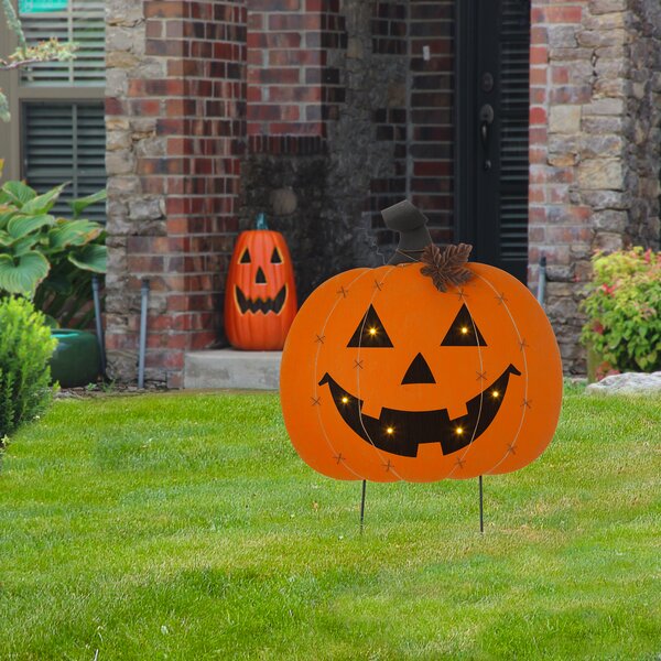 Jetlink Crafts Jack O Lantern Halloween Pumpkin Garden Stake | Wayfair