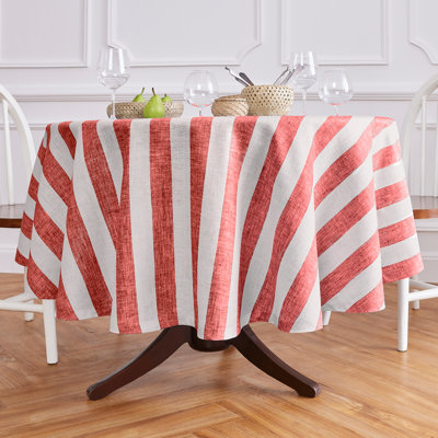 Cabana Stripe - 100% Pure Linen Round Tablecloth