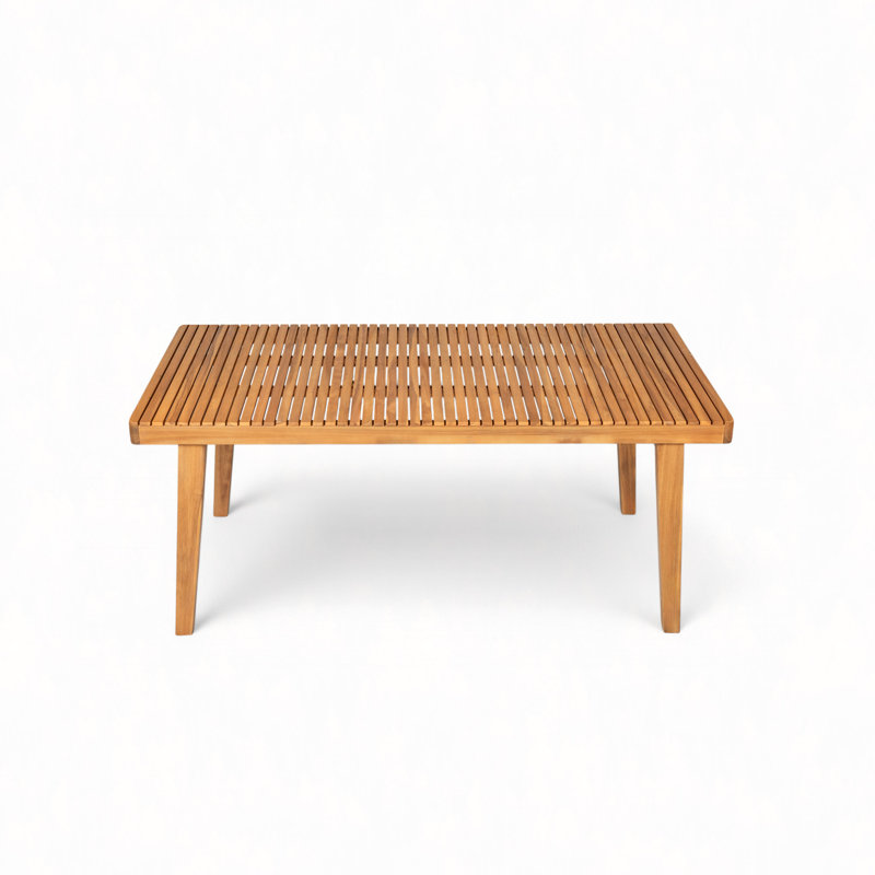 69" Acacia Wood Outdoor Dining Table With Slatted Top, 300 Lbs Weight Capacity, Ideal For Patio & Garden Gatherings, Natural