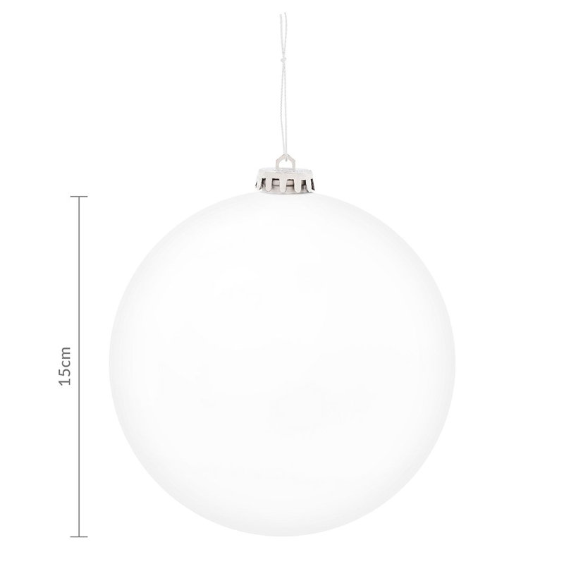 15 cm Plastic Shatterproof, White