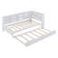 Lit de jour en bois avec couchette simple, lit de jour avec tablette de rangement et ports de charge USB, blanc