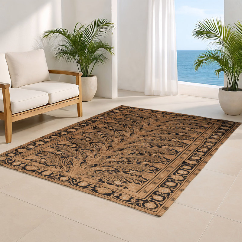 Tapis d'intérieur et d'extérieur brun français, Rectangulaire 2 pi x 3 pi