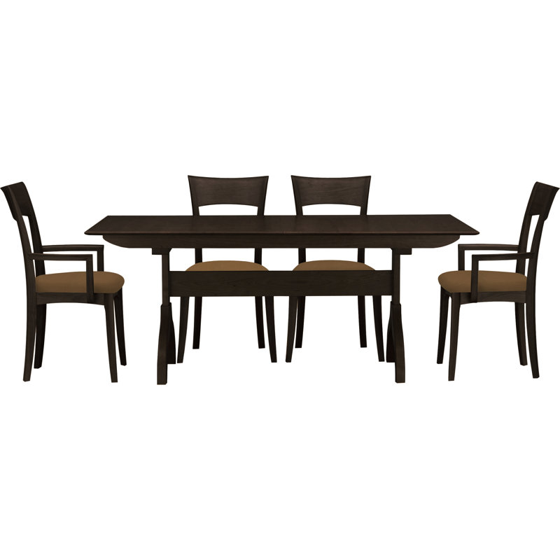 Sarah 5 - Piece Dining Set, Smoke Cherry, Hemp Fabric