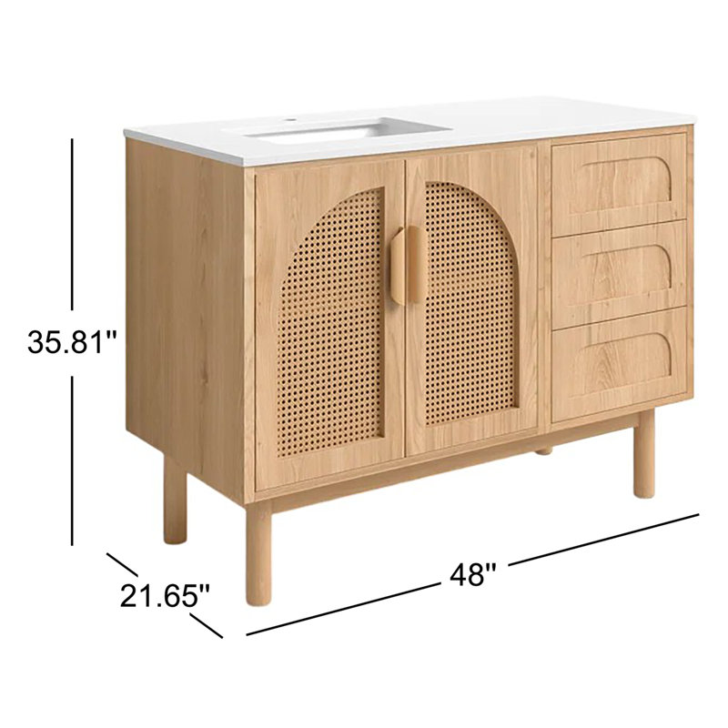 Nara 47" W Single Vanity, Pecan Oak